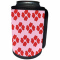 3dRose Two Red Hearts On A Pink Background Pattern - Can Cooler Bottle Wrap (cc-372162)