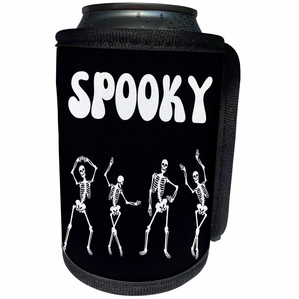 3dRose Spooky Dancing Skeleton - Can Cooler Bottle Wrap (cc-372172)