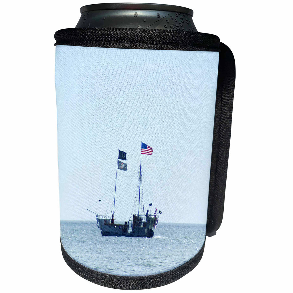 3dRose Florene Boat - Maybe Pirate Ship Off Sanibel - Can Cooler Bottle Wrap (cc_37426)