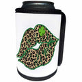 3dRose Glam St Patricks Day Leopard Patterned and Four Leaf... - Can Cooler Bottle Wrap (cc-374607)