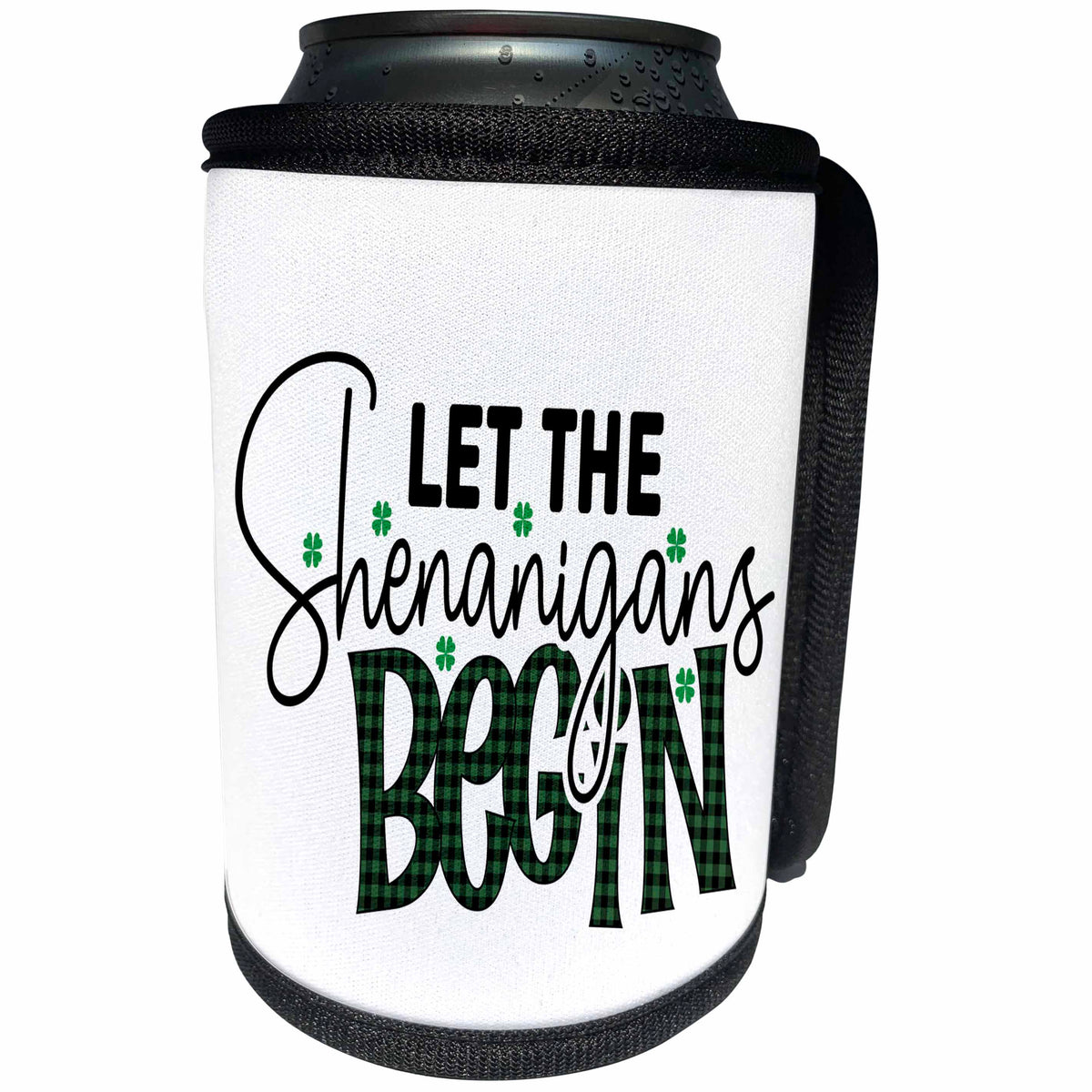 3dRose St Patricks Day Let The Shenanigans Begin - Can Cooler Bottle Wrap (cc-374624)