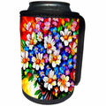 3dRose Fresh summer flowers in a vase, Orange background - Can Cooler Bottle Wrap (cc-374959)