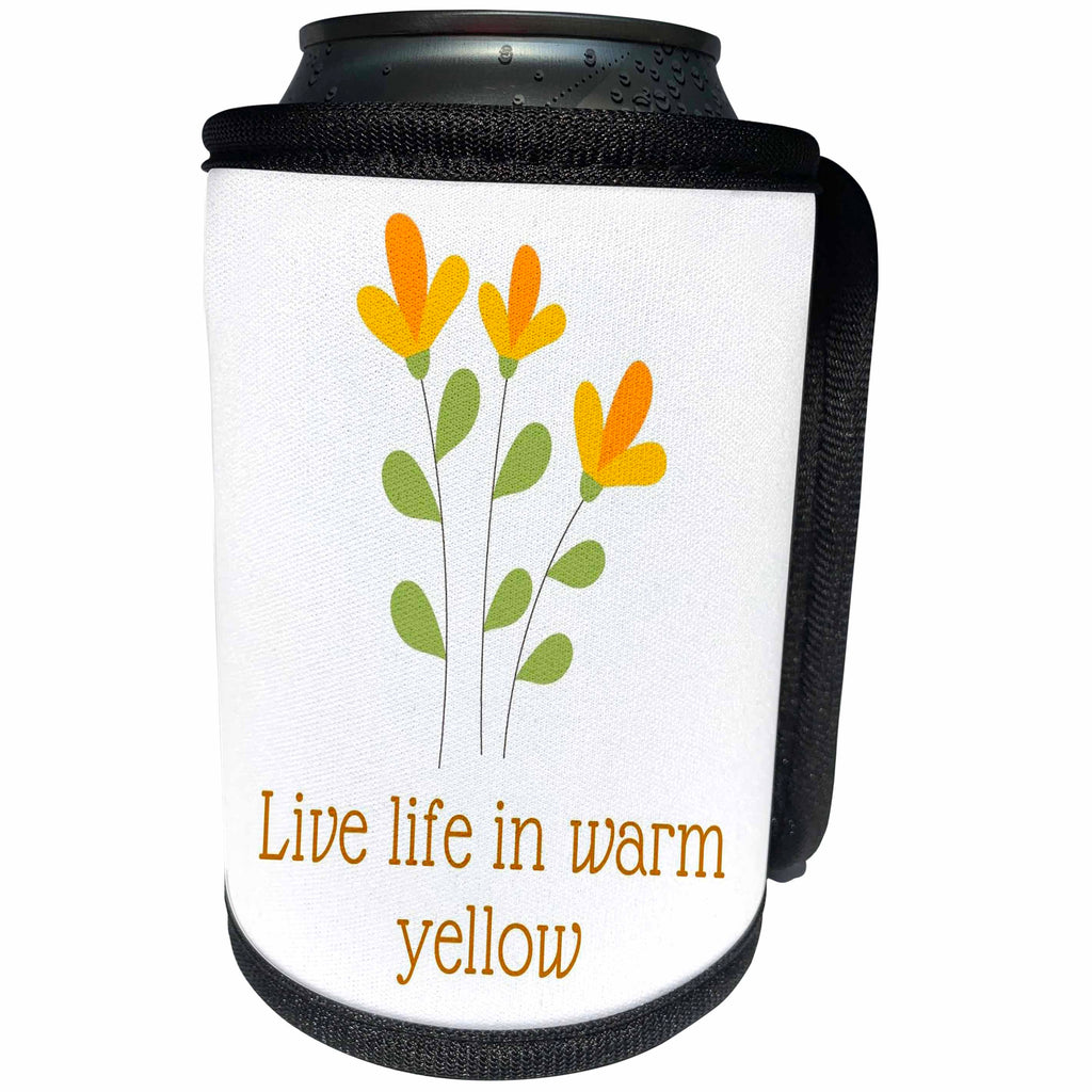 3dRose Power Button with Flowers - Can Cooler Bottle Wrap (cc-375037)