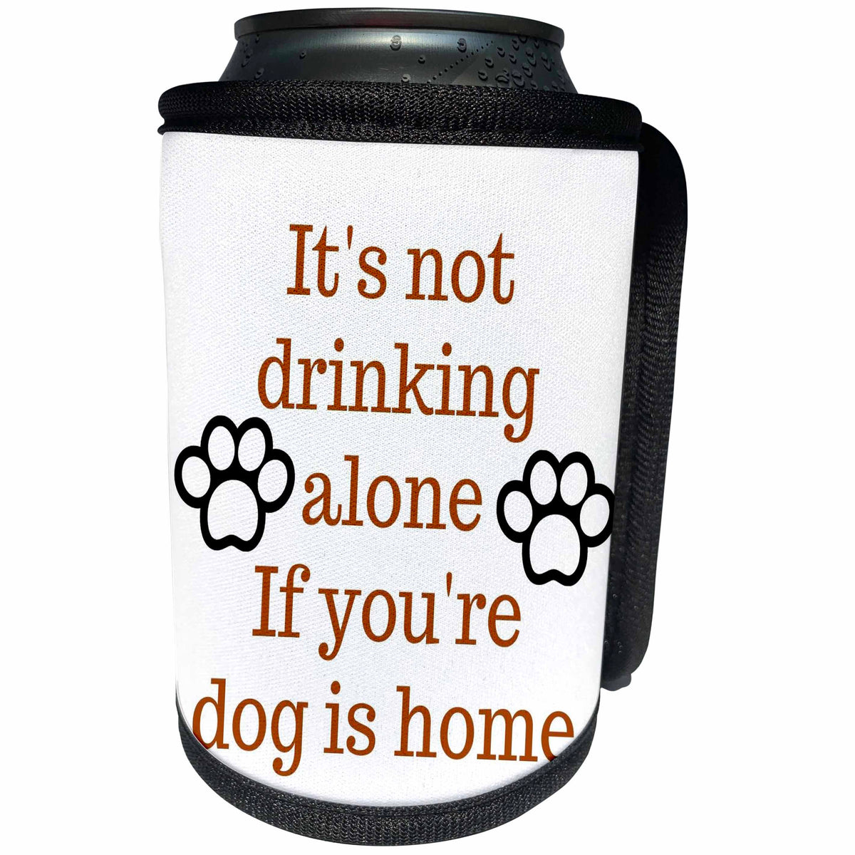 3dRose Image of a Paw Print with a Text - Can Cooler Bottle Wrap (cc-375045)