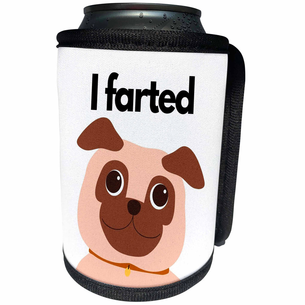 3dRose Cute Friendly Dog with a Text - Can Cooler Bottle Wrap (cc-375049)