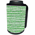 3dRose Green and White Irregular Stripes Pattern - Can Cooler Bottle Wrap (cc-375334)
