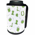 3dRose Cute St Patrick Day Doodle Pattern - Can Cooler Bottle Wrap (cc-375361)
