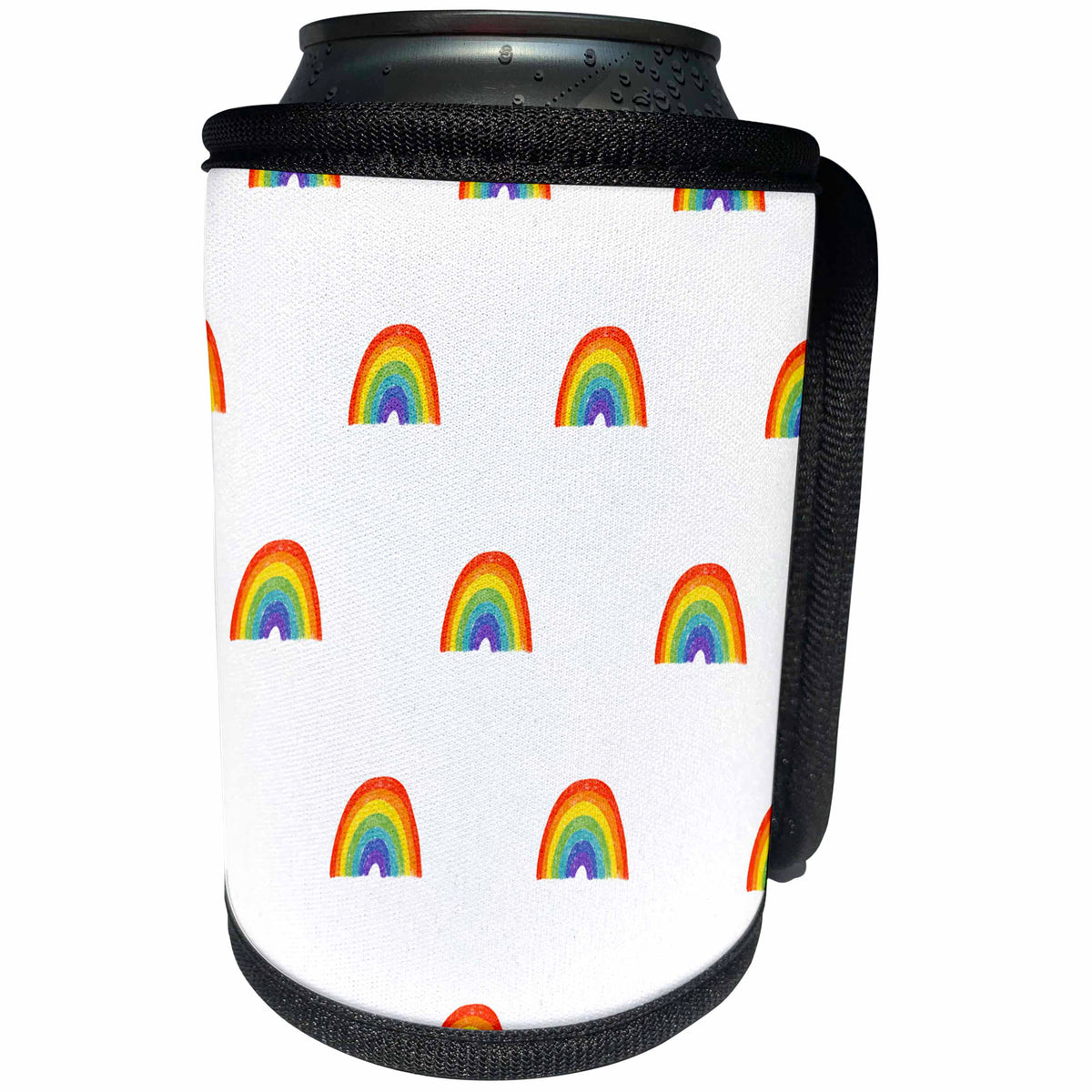 3dRose Simple Image Of Watercolor Rainbow Pattern - Can Cooler Bottle Wrap (cc-375376)