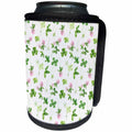 3dRose Pretty Irish Flowers and Four Leaf Clover Pattern - Can Cooler Bottle Wrap (cc-375378)