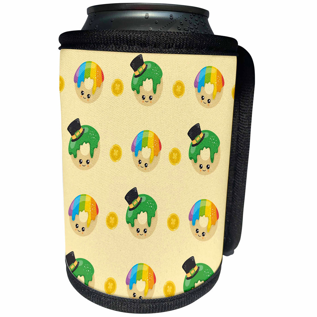 3dRose Cute St Patricks Day Donut Pattern - Can Cooler Bottle Wrap (cc-375386)