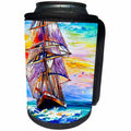 3dRose Tall ship digital art. Fresh wind, purple sails,... - Can Cooler Bottle Wrap (cc-375661)