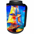 3dRose Tall ship digital art. Beautiful elegant ship in full... - Can Cooler Bottle Wrap (cc-375672)