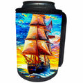 3dRose Tall ship digital art. Sailing far corners of the... - Can Cooler Bottle Wrap (cc-375675)