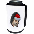 3dRose Cute Christmas Hedgehog Wearing Santa Costume - Can Cooler Bottle Wrap (cc-375738)