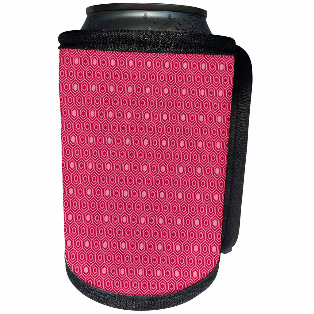 3dRose Viva Magenta Honeycomb Pattern - Can Cooler Bottle Wrap (cc-375741)