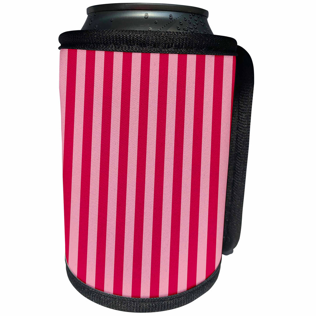 3dRose Viva Magenta Vertical Stripe Pattern - Can Cooler Bottle Wrap (cc-375753)