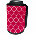 3dRose Viva Magenta Quatrefoil Pattern - Can Cooler Bottle Wrap (cc-375754)