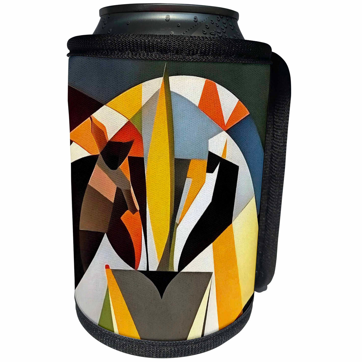 3dRose Lion In A Geometric Abstract Art Style - Can Cooler Bottle Wrap (cc-375763)