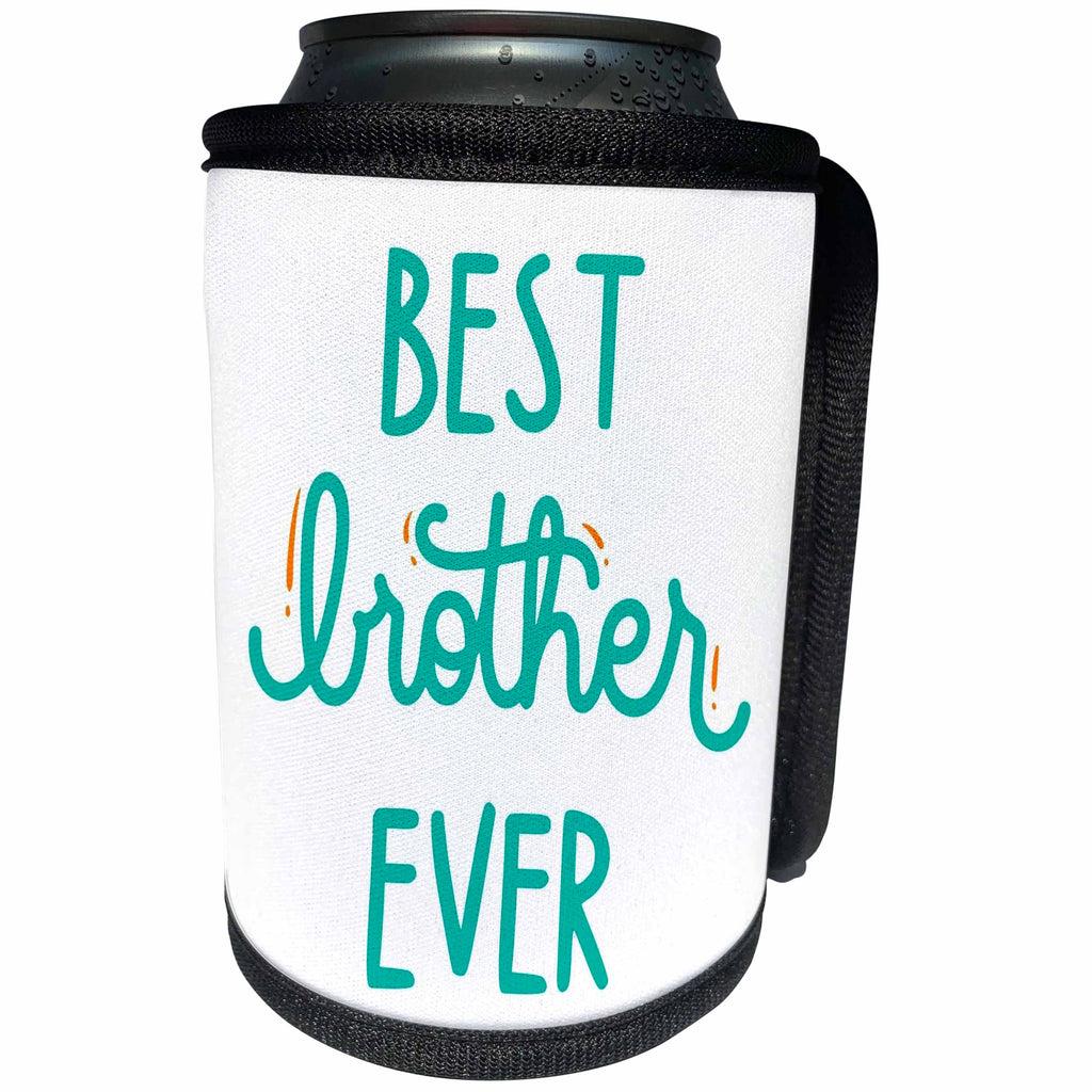 3dRose 3dRose - Rosette - Gift For Brother - Best Brother Ever - Can Cooler Bottle Wrap (cc-375965)