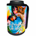 3dRose Beautiful woman with cats. Life is much better with two... - Can Cooler Bottle Wrap (cc-375988)