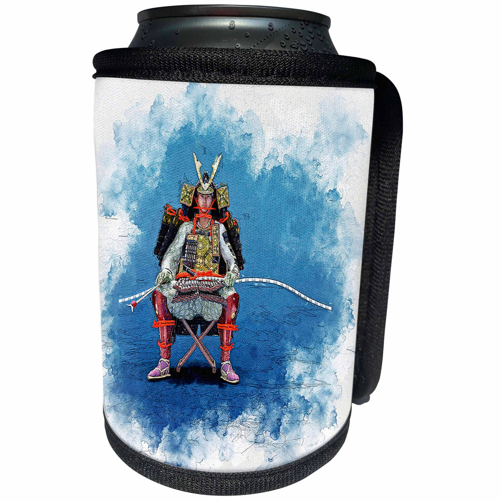 3dRose A Kibamusha samurai archer seated before using his bow - Can Cooler Bottle Wrap (cc-376340)