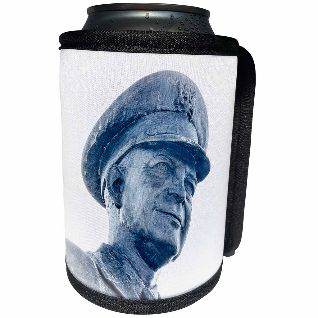 3dRose Eisenhower military statue portrait - Can Cooler Bottle Wrap (cc-376363)