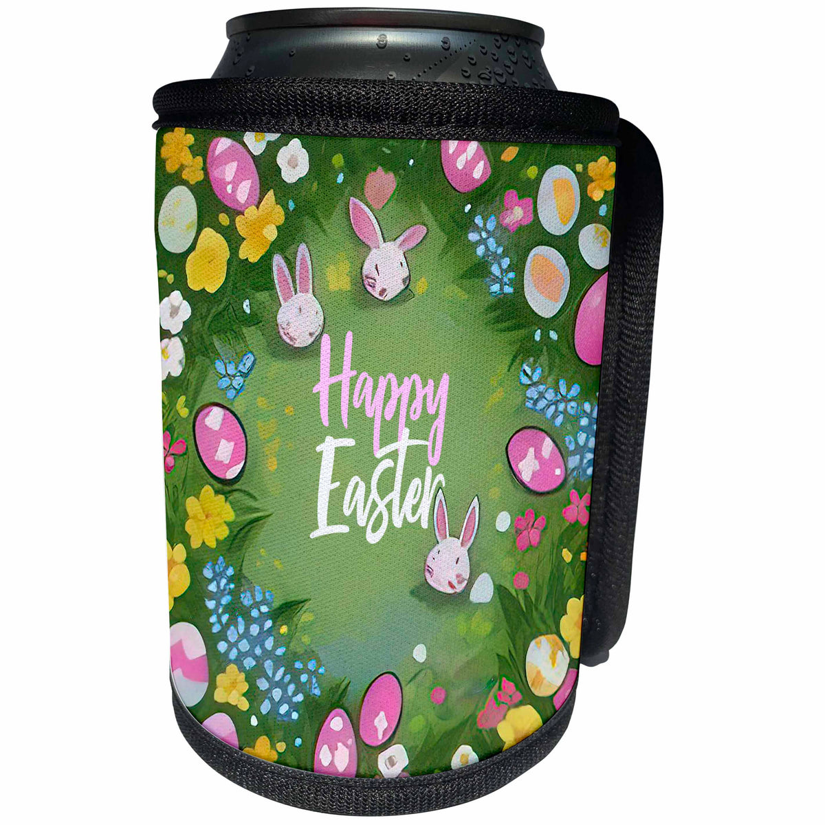 3dRose Happy Easter, anime style bunny, painted eggs,... - Can Cooler Bottle Wrap (cc-376421)