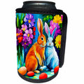 3dRose Ginger and white Easter bunnies, red, yellow eggs,... - Can Cooler Bottle Wrap (cc-376443)