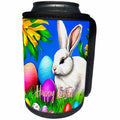 3dRose Happy Easter, white rabbit or bunny, colorful eggs,... - Can Cooler Bottle Wrap (cc-376448)
