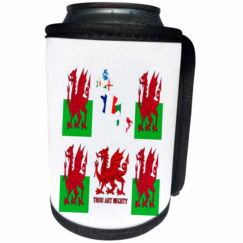3dRose Wales Rugby Fan Baner Cymru Flag Design - Can Cooler Bottle Wrap (cc-376708)