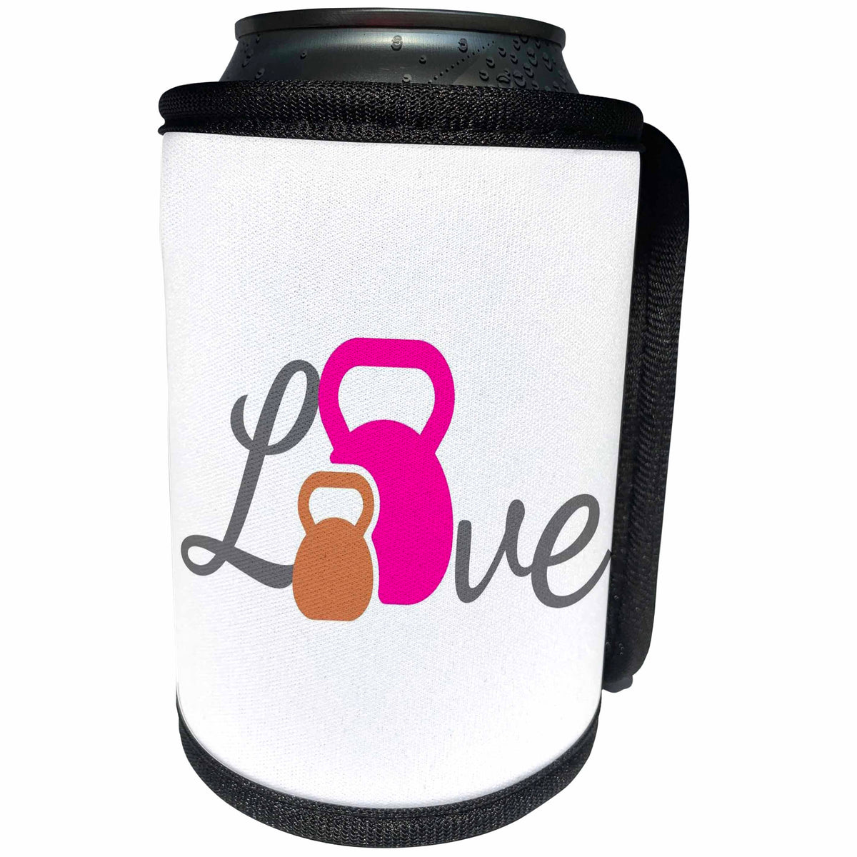 3dRose Gym Materials with Text Love - Can Cooler Bottle Wrap (cc-376834)