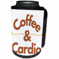 3dRose Text of Coffee and Cardio - Can Cooler Bottle Wrap (cc-376839)