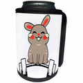 3dRose 3dRose Mary Aikeen- Gym Quotes - Image of Cute Rabbit - Can Cooler Bottle Wrap (cc-376844)