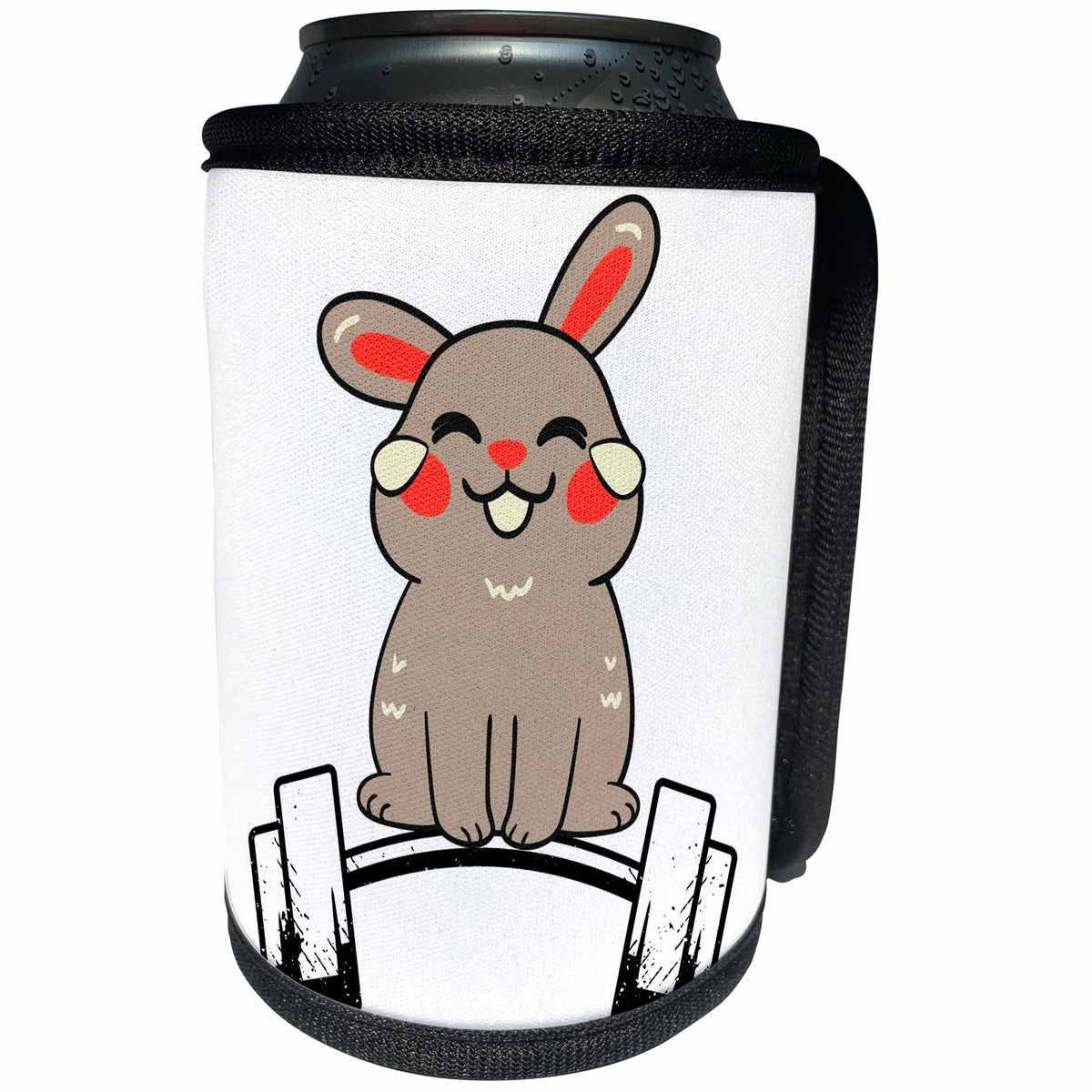 3dRose 3dRose Mary Aikeen- Gym Quotes - Image of Cute Rabbit - Can Cooler Bottle Wrap (cc-376844)