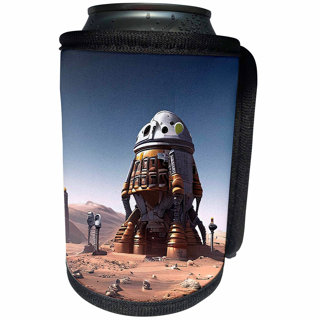 3dRose Cool fantastic science base on Mars on a sunny day... - Can Cooler Bottle Wrap (cc-377062)