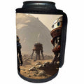 3dRose Astronaut watches industrial robots working on Mars... - Can Cooler Bottle Wrap (cc-377071)
