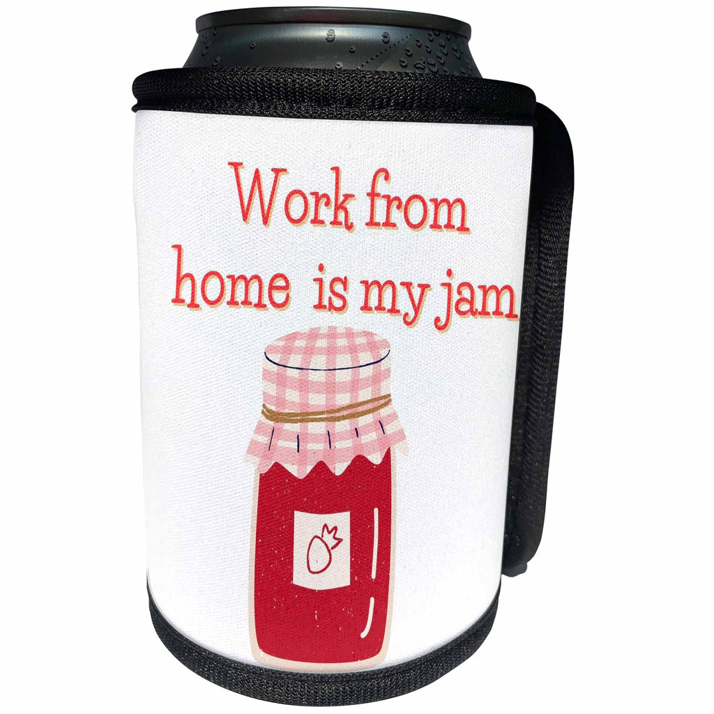 3dRose Cute Image of Jam with Funny Text - Can Cooler Bottle Wrap (cc-377107)