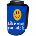 3dRose Emoji with Text of Life is what you make it - Can Cooler Bottle Wrap (cc-377142)