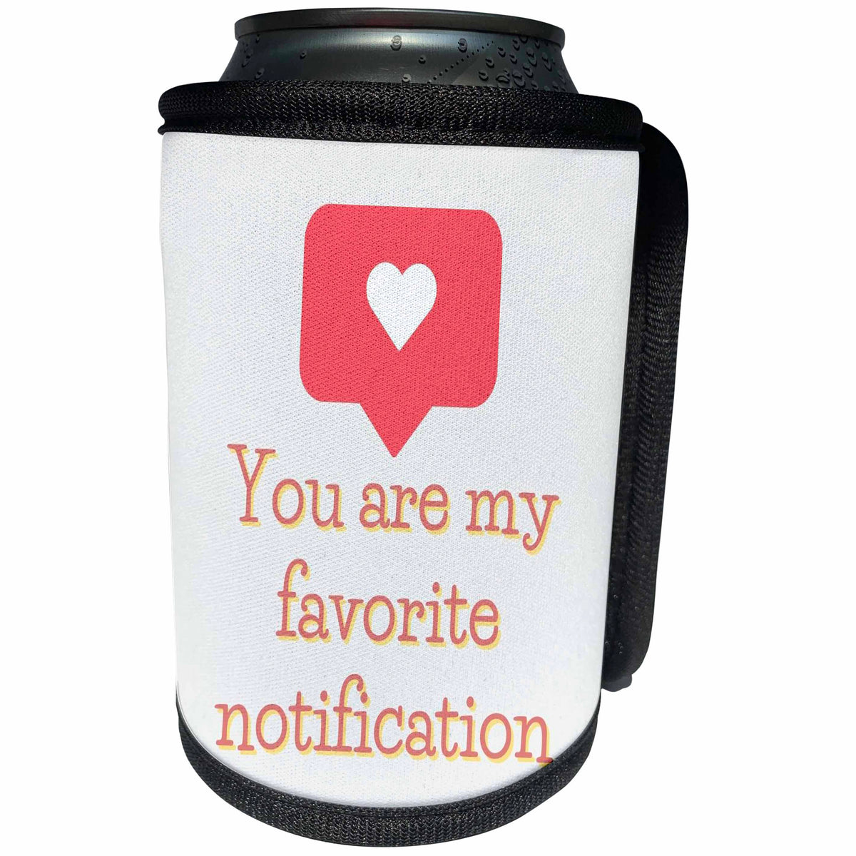 3dRose Image of a heart notification message with text - Can Cooler Bottle Wrap (cc-377158)