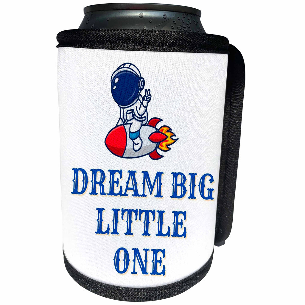 3dRose Image of a Rocket and Astronaut - Can Cooler Bottle Wrap (cc-377449)