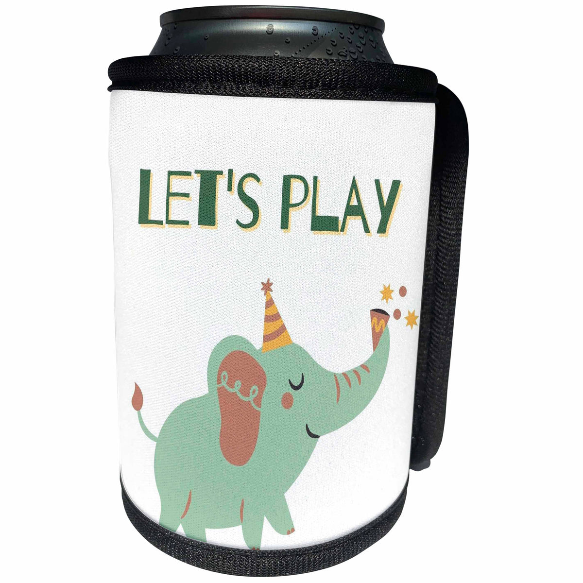 3dRose Image of Elephant with Text - Can Cooler Bottle Wrap (cc-377460)
