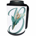 3dRose Green Boho Lily Monogram Initial B - Can Cooler Bottle Wrap (cc-377498)