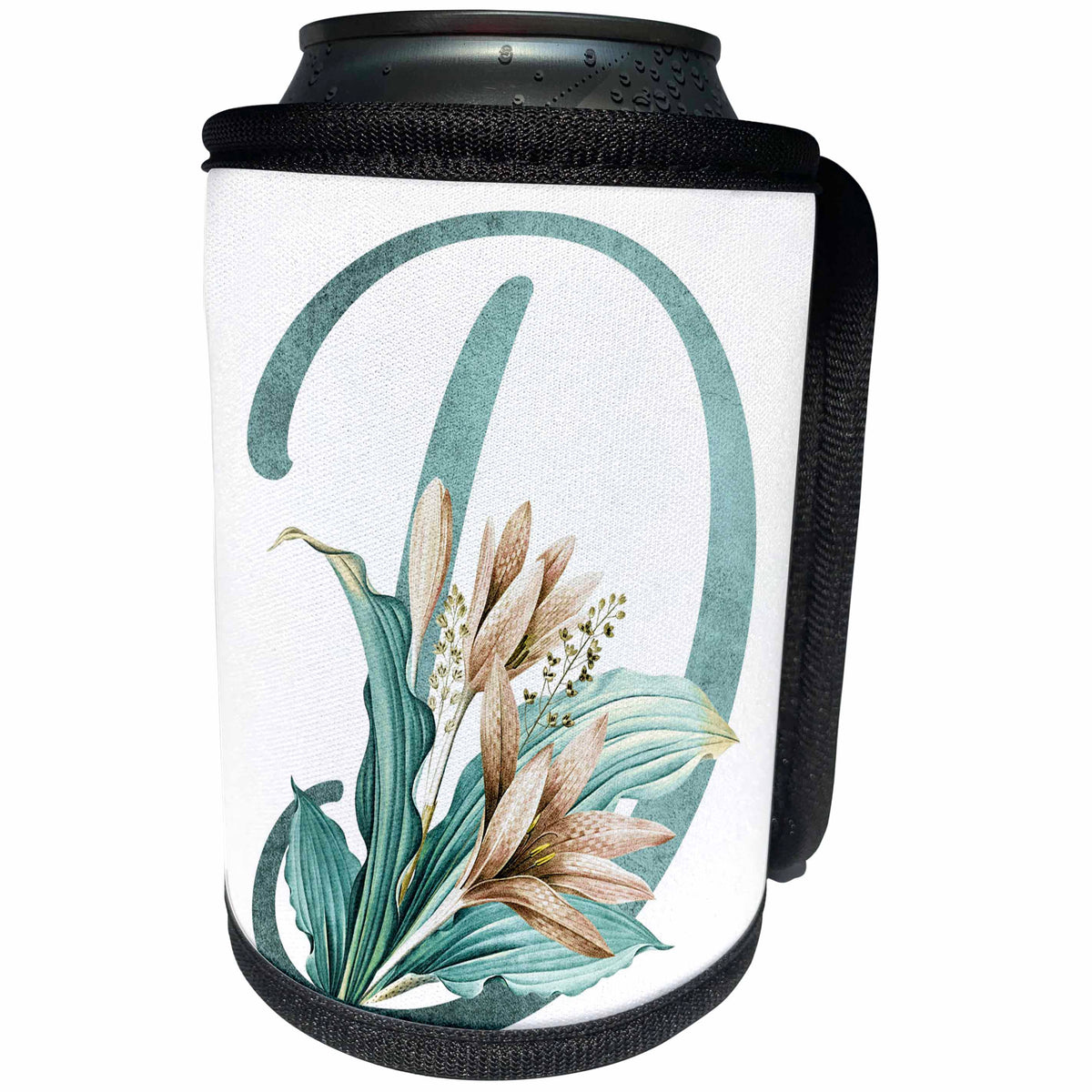3dRose Green Boho Lily Monogram Initial D - Can Cooler Bottle Wrap (cc-377500)