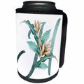 3dRose Green Boho Lily Monogram Initial H - Can Cooler Bottle Wrap (cc-377503)