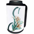 3dRose Green Boho Lily Monogram Initial S - Can Cooler Bottle Wrap (cc-377511)