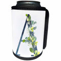 3dRose Blue Monogram Initial A With Pretty Yellow Wild Flowers - Can Cooler Bottle Wrap (cc-377557)
