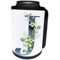 3dRose Blue Monogram Initial J With Pretty Yellow Wild Flowers - Can Cooler Bottle Wrap (cc-377564)