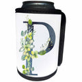 3dRose Blue Monogram Initial P With Pretty Yellow Wild Flowers - Can Cooler Bottle Wrap (cc-377569)