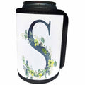 3dRose Blue Monogram Initial S With Pretty Yellow Wild Flowers - Can Cooler Bottle Wrap (cc-377571)