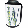 3dRose Blue Monogram Initial W With Pretty Yellow Wild Flowers - Can Cooler Bottle Wrap (cc-377574)